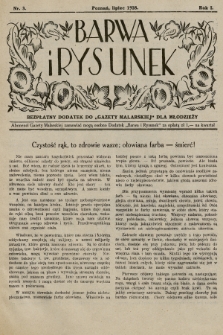 Barwa i Rysunek : bezpłatny dodatek do „Gazety Malarskiej” dla młodzieży. 1928, nr 3