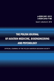 The Polish Journal of Aviation Medicine, Bioengineering and Psychology : [official journal of the Polish Aviation Medicine Society]. Vol. 22, 2016, iss. 3