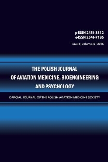 The Polish Journal of Aviation Medicine, Bioengineering and Psychology : [official journal of the Polish Aviation Medicine Society]. Vol. 22, 2016, iss. 4