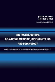 The Polish Journal of Aviation Medicine, Bioengineering and Psychology : [official journal of the Polish Aviation Medicine Society]. Vol. 23, 2017, iss. 1
