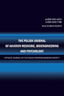 The Polish Journal of Aviation Medicine, Bioengineering and Psychology : [official journal of the Polish Aviation Medicine Society]. Vol. 24, 2018, iss. 3