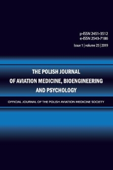 The Polish Journal of Aviation Medicine, Bioengineering and Psychology : [official journal of the Polish Aviation Medicine Society]. Vol. 25, 2019, iss. 1