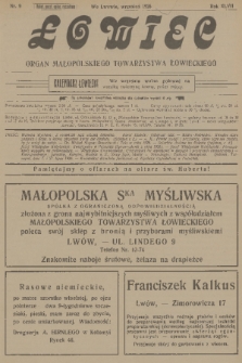 Łowiec : organ Małopolskiego Towarzystwa Łowieckiego. R. 47, 1926, nr 9