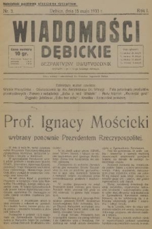 Wiadomości Dębickie : bezpartyjny dwutygodnik. R. 1, 1933, nr 3