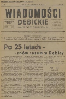 Wiadomości Dębickie : bezpartyjny dwutygodnik. R. 1, 1933, nr 5