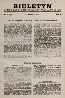 Biuletyn Syndykatu Dziennikarzy Warszawskich. 1938, nr 3-(7)