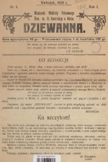 Dziewanna : miesięcznik młodzieży Państwowego Gimn. im. St. Konarskiego w Mielcu. R. 1, 1929, nr 1