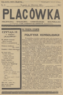 Placówka Polityczna-Społeczna-Gospodarcza-Kulturalna : pismo tygodniowe dla wszystkich. R. 1, 1929, nr 13