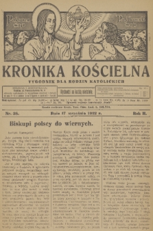 Krakowska Kronika Kościelna. R. 2, 1922, nr 38