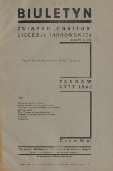 Biuletyn Związku „Caritas” Diecezji Tarnowskiej. R. 4, 1948, nr 2