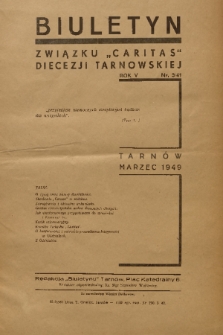 Biuletyn Związku „Caritas” Diecezji Tarnowskiej. R. 5, 1949, nr 3
