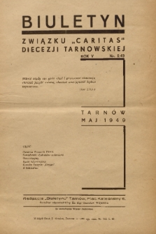 Biuletyn Związku „Caritas” Diecezji Tarnowskiej. R. 5, 1949, nr 5