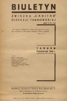 Biuletyn Związku „Caritas” Diecezji Tarnowskiej. R. 5, 1949, nr 10