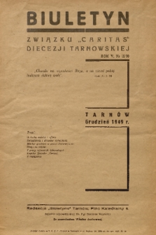 Biuletyn Związku „Caritas” Diecezji Tarnowskiej. R. 5, 1949, nr 12