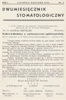 Dwumiesięcznik Stomatologiczny. R. 1, 1935, nr 4