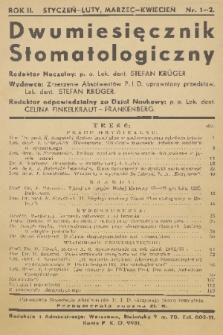 Dwumiesięcznik Stomatologiczny. R. 2, 1936, nr 1-2