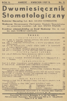 Dwumiesięcznik Stomatologiczny. R. 3, 1937, nr 2