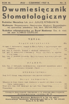 Dwumiesięcznik Stomatologiczny. R. 3, 1937, nr 3