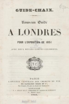 Nouveau guide à Londres pour l'Exposition de 1851