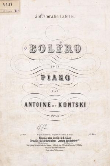 Boléro pour piano : op. 91