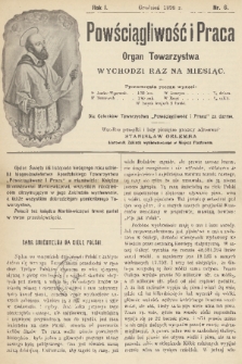 Powściągliwość i Praca : organ Towarzystwa. R. 1, 1898, nr 6