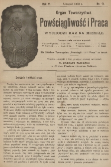 Powściągliwość i Praca : organ Towarzystwa. R. 5, 1902, nr 11