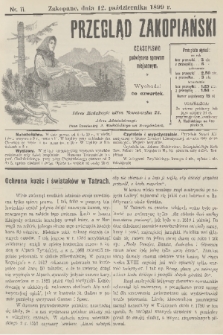 Przegląd Zakopiański: czasopismo poświęcone sprawom miejscowym. [R. 1], 1899, nr 11