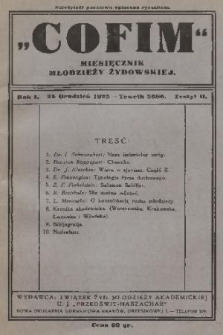 Cofim : miesięcznik młodzieży żydowskiej. R. 1, 1925, z. 2