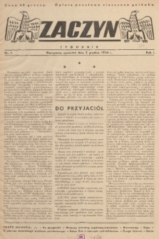 Zaczyn : tygodnik. R. 1, 1936, nr 1