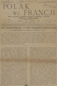 Polak we Francji : pismo poświęcone sprawom religijnym, społecznym i ojczystym. R. 1, 1924, No. 3