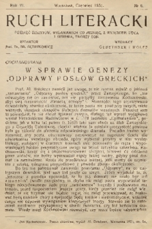 Ruch Literacki. R. 6, 1931, No. 6