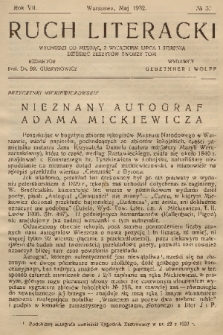 Ruch Literacki. R. 7, 1932, No. 5