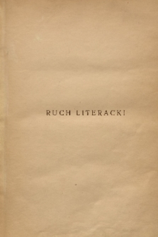 Ruch Literacki. R. 9, 1934, spis rzeczy