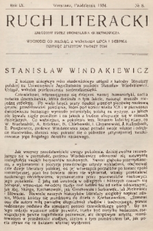 Ruch Literacki. R. 9, 1934, No. 8
