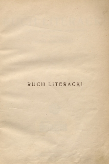 Ruch Literacki. R. 10, 1935, spis rzeczy