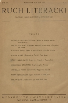 Ruch Literacki. R. 12, 1937, No. 1