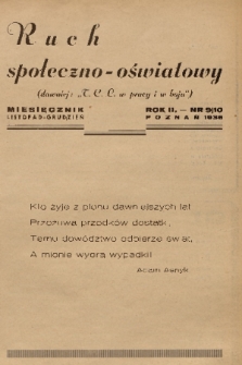 Ruch Społeczno-Oświatowy. R. 2, 1938, nr 9-10