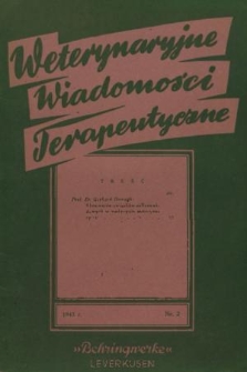 Weterynaryjne Wiadomości Terapeutyczne „Behringwerke”. 1943, nr 2