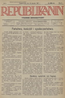 Republikanin : tygodnik demokratyczny. R. 2, 1927, No. 5