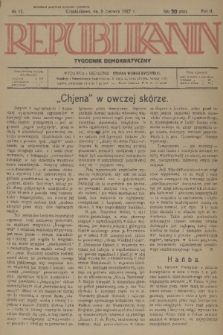 Republikanin : tygodnik demokratyczny. R. 2, 1927, No. 18
