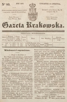 Gazeta Krakowska. 1839, nr 89