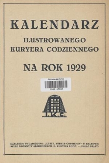 Kalendarz Ilustrowanego Kuryera Codziennego na Rok 1929