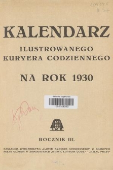 Kalendarz Ilustrowanego Kuryera Codziennego na Rok 1930
