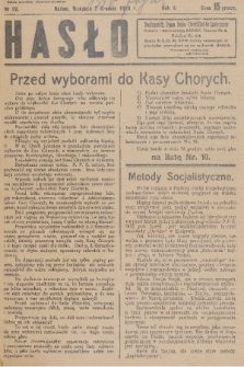 Hasło : organ ruchu chrześcijańsko - społecznego. R. 2, 1928, nr 22