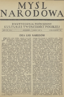 Myśl Narodowa : dwutygodnik poświęcony kulturze twórczości polskiej. R. 7, 1927, nr 6