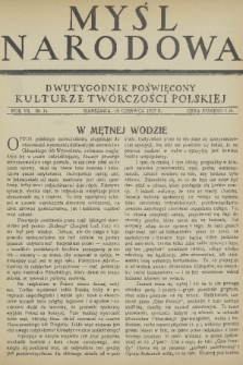 Myśl Narodowa : dwutygodnik poświęcony kulturze twórczości polskiej. R. 7, 1927, nr 14