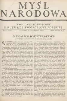 Myśl Narodowa : tygodnik poświęcony kulturze twórczości polskiej. R. 9, 1929, nr 46