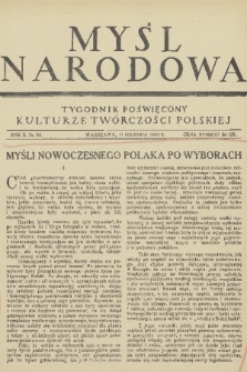 Myśl Narodowa : tygodnik poświęcony kulturze twórczości polskiej. R. 10, 1930, nr 51