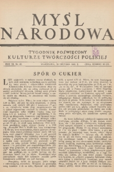 Myśl Narodowa : tygodnik poświęcony kulturze twórczości polskiej. R. 11, 1931, nr 59