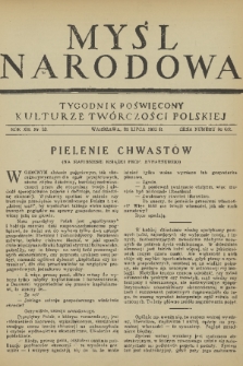 Myśl Narodowa : tygodnik poświęcony kulturze twórczości polskiej. R. 12, 1932, nr 33